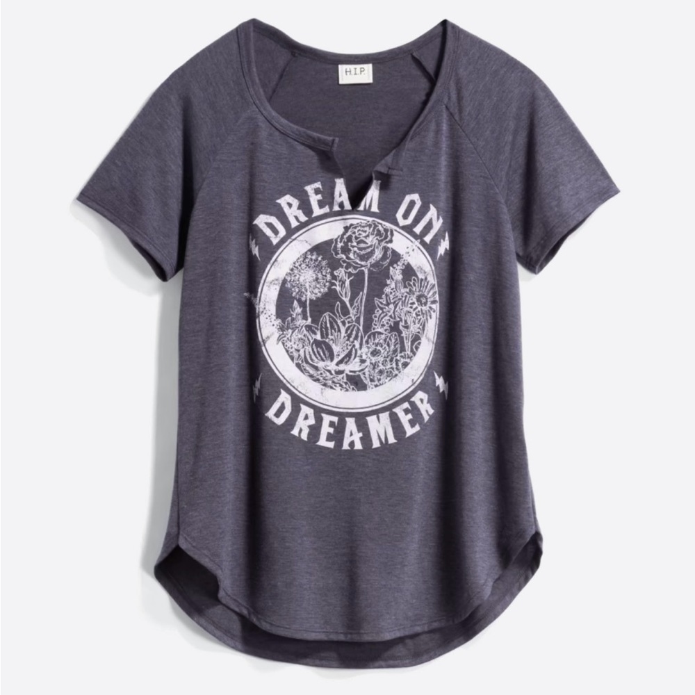 Analis Graphic Knit Tee - Navy Grey